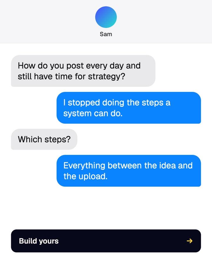 Static ad that looks like an iMessage chat
